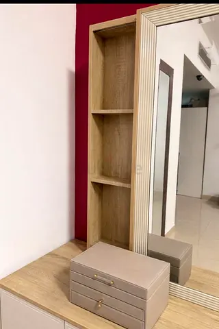 Home centre dresser with mirror and sliding door