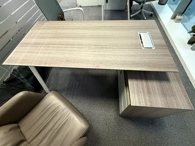 CEO Office desk with built-in drawer cabinet — good condition