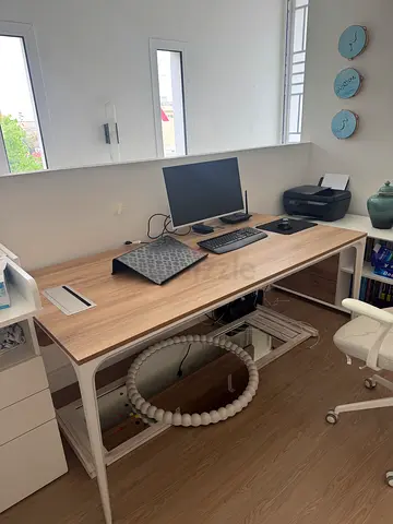 Large Wooden Study  Computer Desk - Good Condition - Workspace Desk
