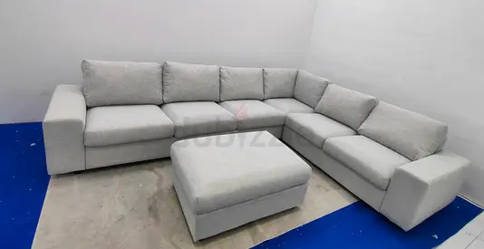 Ikea vimle beige color corner sofa with ottoman