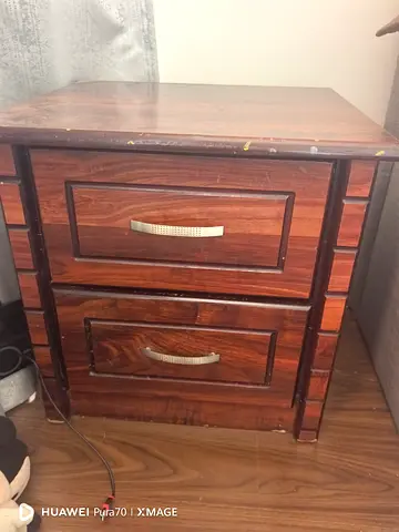 Stylish Wooden Nightstand with Two Drawers