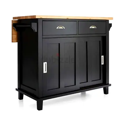 Crate Barrel Belmont Black Kitchen Island