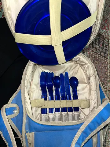 Blue Camping Cutlery Set