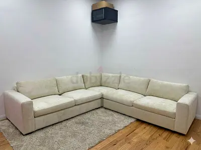 Pottery barn beige color corner sofa