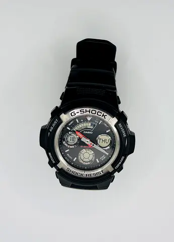 Casio Mens Resin Analog-Digital Watch AW-590-1ADR - 46.4 mm