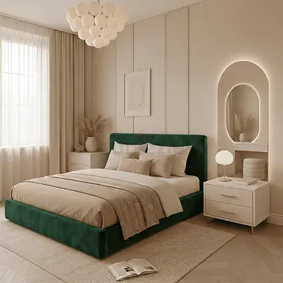 Green koshan Brand new Queen size bed with medical mattress Queen bed storage