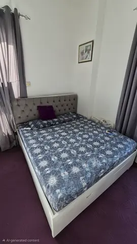 Stylish and Comfortable Bed Frame with Mattress