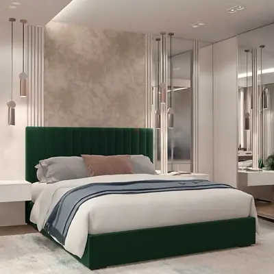 My green koshan Brand new Queen size bed with medical mattress Queen bed storage bed