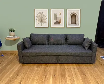 Comfortable Sofa Bed with Hidden Storage  Perfect for apartments and small spaces. Stylish grey co