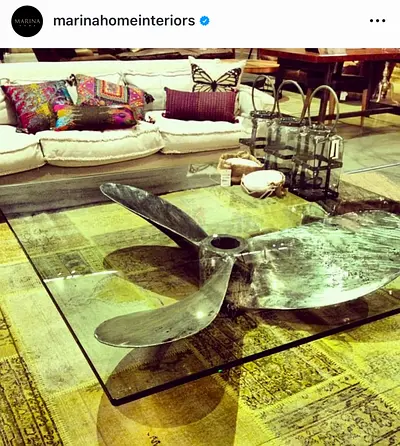 Timothy Oulton from Marina Home Junk Art propeller coffee table 160x160 cm