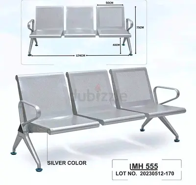 Silver Three-Seater Bench