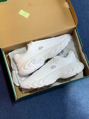 White Lacoste spinor sneakers in original box