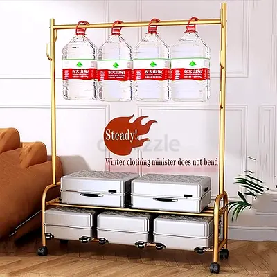 Hanging Garment Rack, Freestanding Coat Rack with Bottom Shelf and Hooks Functional Bedroom