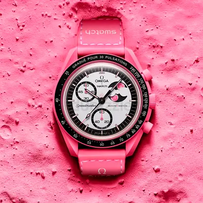 Omega x Swatch Pink Speedmaster Watch