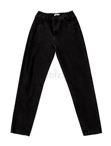 Pull and bear black washed mom jeans