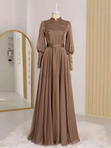 Brand New Elegant Brown Dress – Never Worn – Abu Dhabi