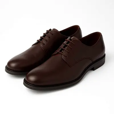Mens Brown Leather Derby Shoes - NEW- Made in SPAIN