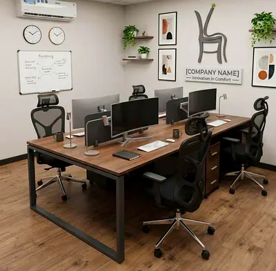 4 Seatr Modern Office Workstation