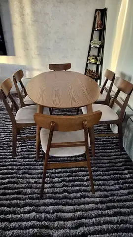 Stylish Wooden Dining Table with Chairs Set