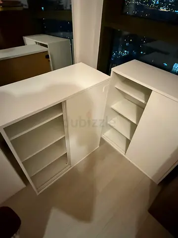 Minimalist White Cabinets - Sliding Doors