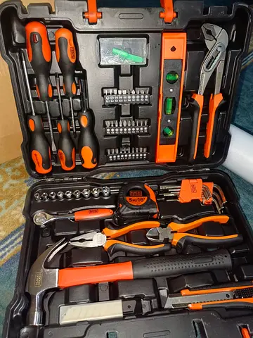 Multi-Piece Hand Tool Kit with Case (Screwdrivers, Pliers, Hammer)