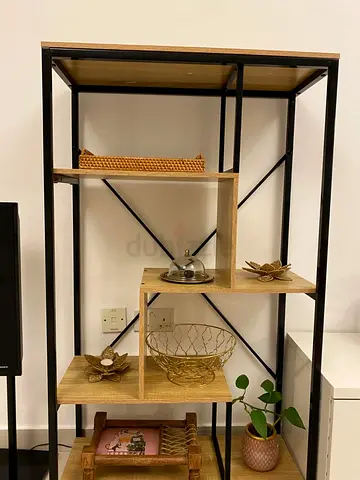 Stylish Contemporary Bookshelf - Beige and Black