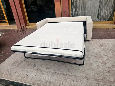 Beige VIMLE 2-seat sofa-bed with mattress