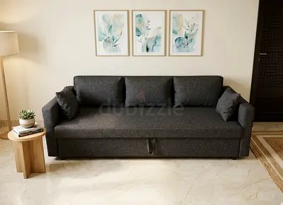 Multi-Functional Sofa Bed – 3 Seater  Use it as a sofa during the day and a bed at night. Built-in