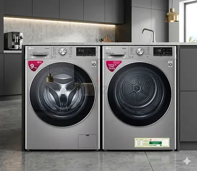 LG latest model Direct drive 9 kg washer and 9 kg heatpump dryer separate set BY hvc