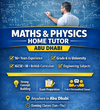 Maths Physics Tutor Abu Dhabi | Home Tuition | IGCSE IB University