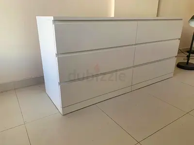 White 6-drawer dresser (chest of drawers) - good condition