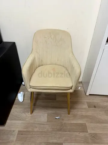 Cream velvet accent/dining chair with gold legs