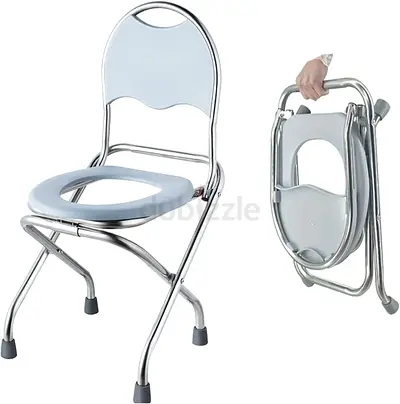 HOOME Portable Toilet Commode Chair, Portable Camping Toilet for Adults, Stainless Steel Portable Fo
