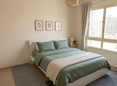 Premium White Bed Set High-quality material with soft mattress. Clean and fresh condition.