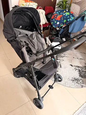 Rotatables stroller 360 moon brand black and grey