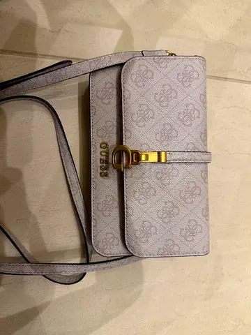 GUESS monogram crossbody bag (light beige)