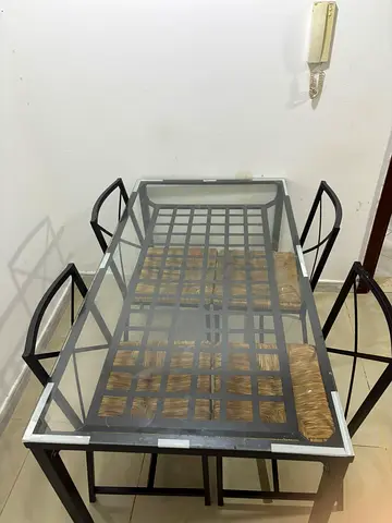 Modern Glass-Top Dining Table