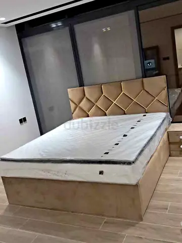 Brand new beige Queen size bed good Quality double bed Queen bed mattress for sale