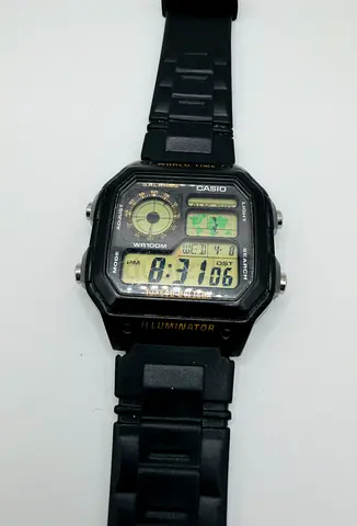 Casio Mens Water Resistant Resin Digital Watch AE-1200WH 42 mm - Black