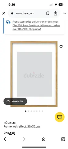 oak-effect picture frame, 50x70 cm