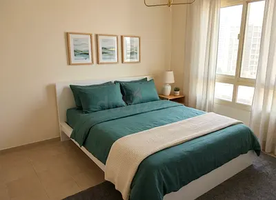 Stylish White Bed with Mattress Size 160×200 cm. Soft and supportive mattress included. Clean and we