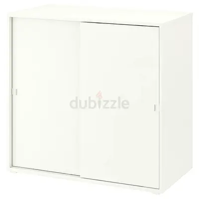IKEA VIHALS Cabinet with sliding doors, white, 95x47x90 cm