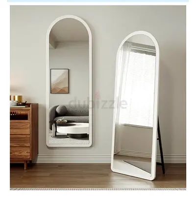 155x40CM Arched Floor Mirror Full Length Mirror, Large Floor Mirror with Stand Wooden Floor Mirror L