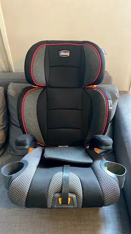 My child’s high-back booster car seat with cup holder - excellent condition