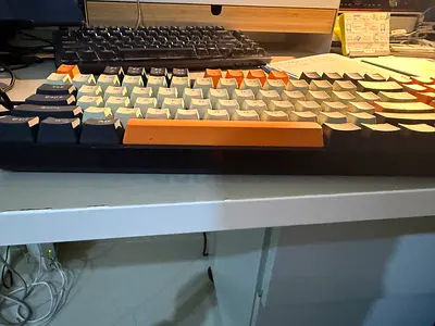 Havit My mechanical keyboard with custom grey and orange keycaps