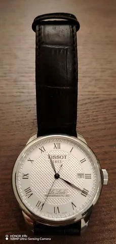 Tissot Mens Watch with Black Leather Strap