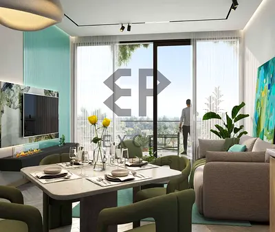 Furnished 2BR Apartment | Evergreens DAMAC Hills 2 | Pool & Park View