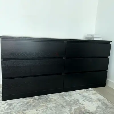IKEA MALM Chest of 6 drawers, Black, 160x78 cm