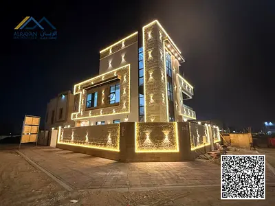 Villa for sale, first occupancy, corner unit, fully centralized air conditioning, electricity and water included, Al-Haliyo 2 area. Stunning brand ne