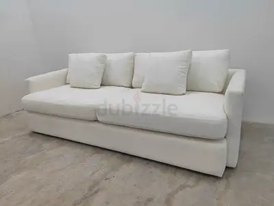 Crate and barrel white color 3 seater sofa for sale like new